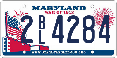 MD license plate 2BL4284