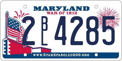 MD license plate 2BL4285