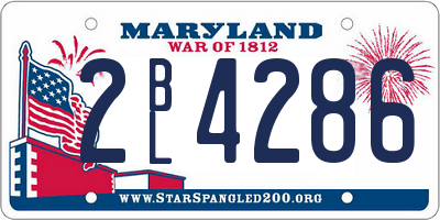 MD license plate 2BL4286