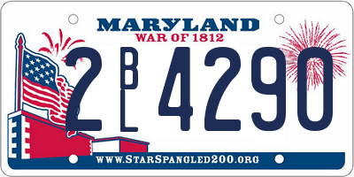 MD license plate 2BL4290