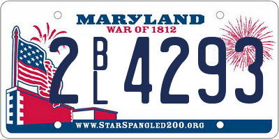 MD license plate 2BL4293