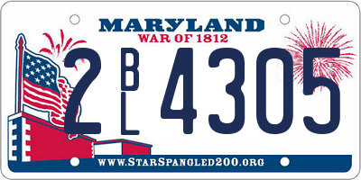 MD license plate 2BL4305