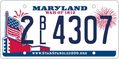 MD license plate 2BL4307
