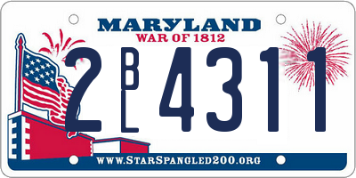 MD license plate 2BL4311