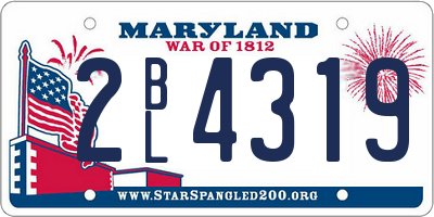 MD license plate 2BL4319