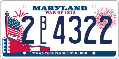 MD license plate 2BL4322