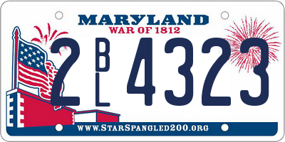 MD license plate 2BL4323