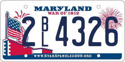 MD license plate 2BL4326