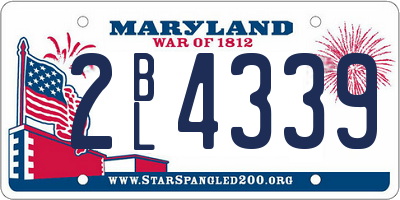 MD license plate 2BL4339