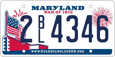 MD license plate 2BL4346