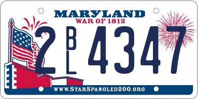MD license plate 2BL4347