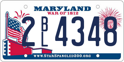 MD license plate 2BL4348