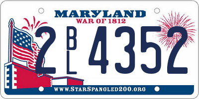 MD license plate 2BL4352