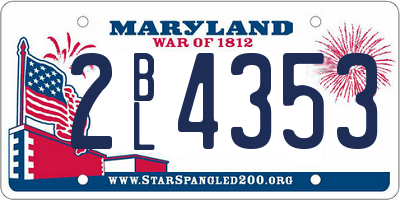 MD license plate 2BL4353