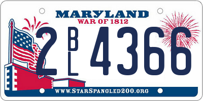 MD license plate 2BL4366