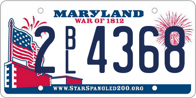 MD license plate 2BL4368