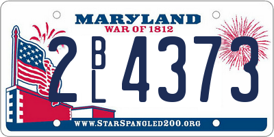 MD license plate 2BL4373