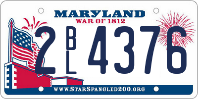 MD license plate 2BL4376