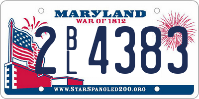 MD license plate 2BL4383