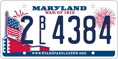MD license plate 2BL4384