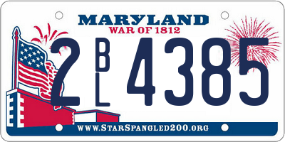 MD license plate 2BL4385
