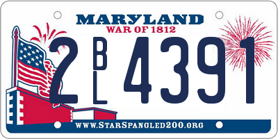 MD license plate 2BL4391