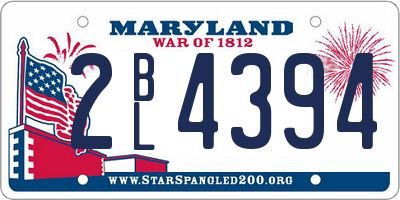 MD license plate 2BL4394