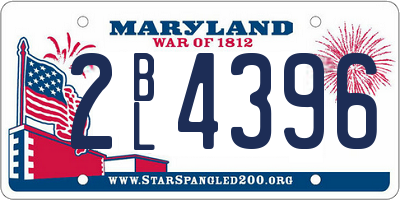 MD license plate 2BL4396