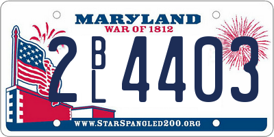 MD license plate 2BL4403