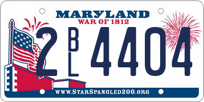 MD license plate 2BL4404