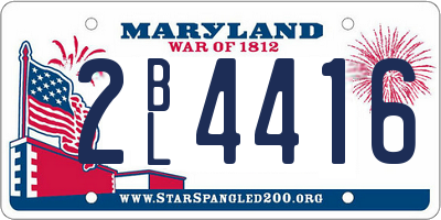 MD license plate 2BL4416