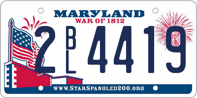 MD license plate 2BL4419