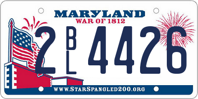 MD license plate 2BL4426