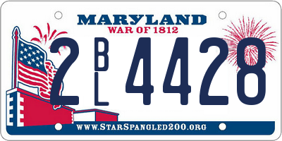 MD license plate 2BL4428