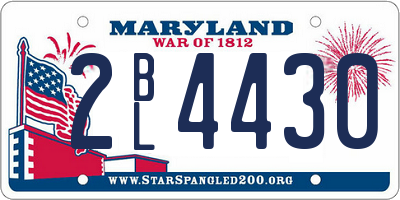 MD license plate 2BL4430
