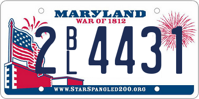 MD license plate 2BL4431