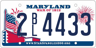 MD license plate 2BL4433