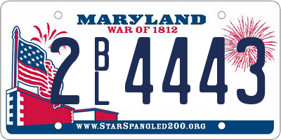 MD license plate 2BL4443