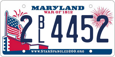 MD license plate 2BL4452