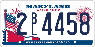 MD license plate 2BL4458