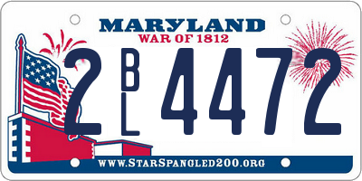 MD license plate 2BL4472