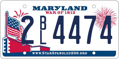 MD license plate 2BL4474
