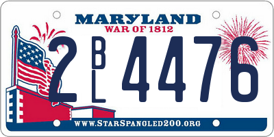 MD license plate 2BL4476