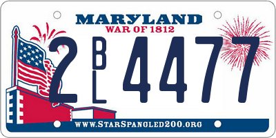 MD license plate 2BL4477