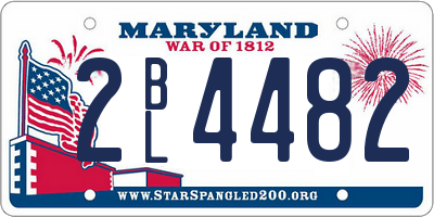 MD license plate 2BL4482