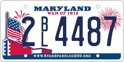 MD license plate 2BL4487
