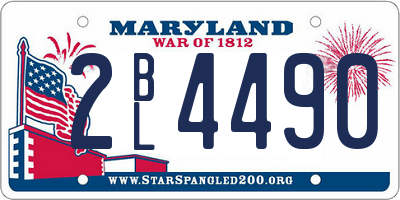 MD license plate 2BL4490