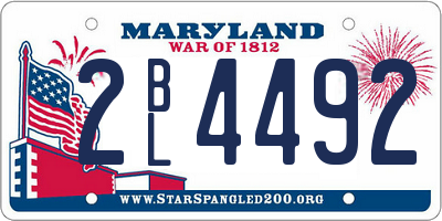 MD license plate 2BL4492