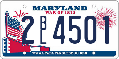 MD license plate 2BL4501