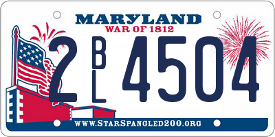 MD license plate 2BL4504